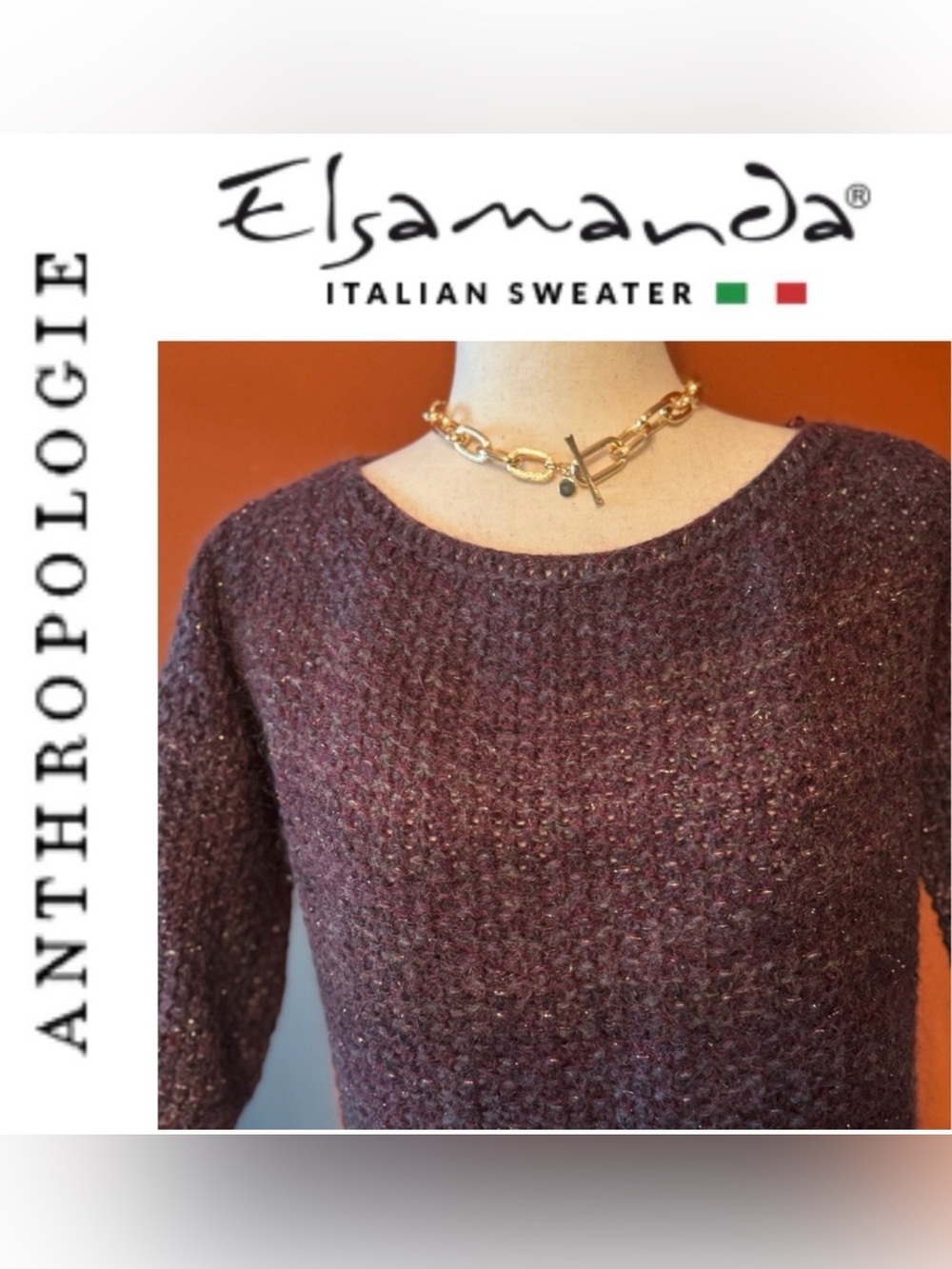 Anthro/ Elsamandra Mixed Fiber Sweater